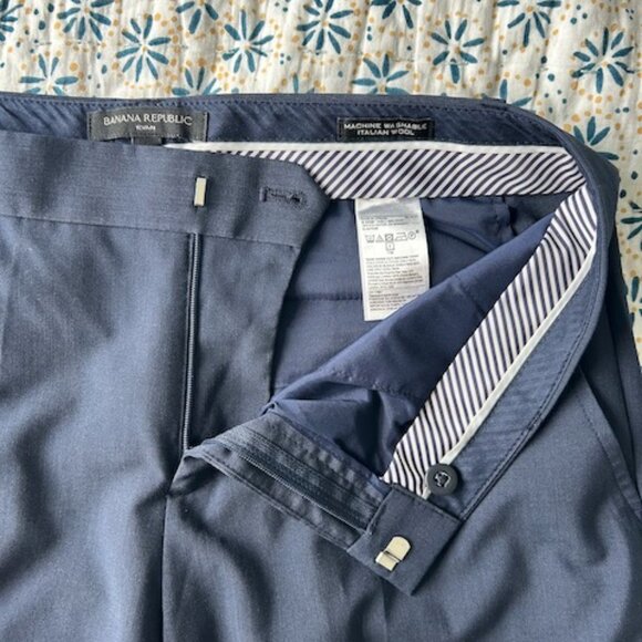 Banana Republic Ryan Fit Blue Straight Leg Trouser Pant Size 8 - Picture 7 of 8